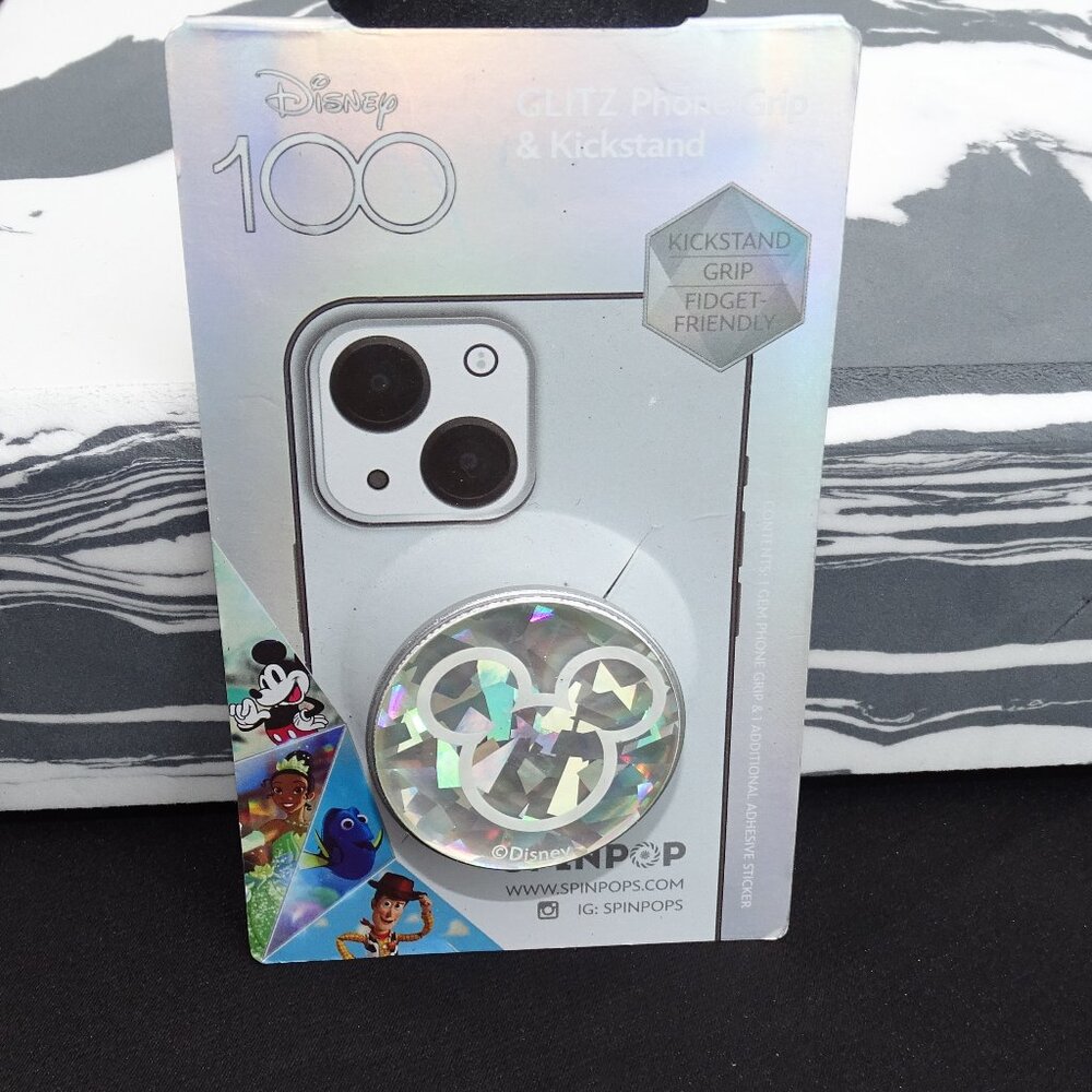 Disney 100 Mickey Mouse Glitz Phone Grip and Kick Stand New